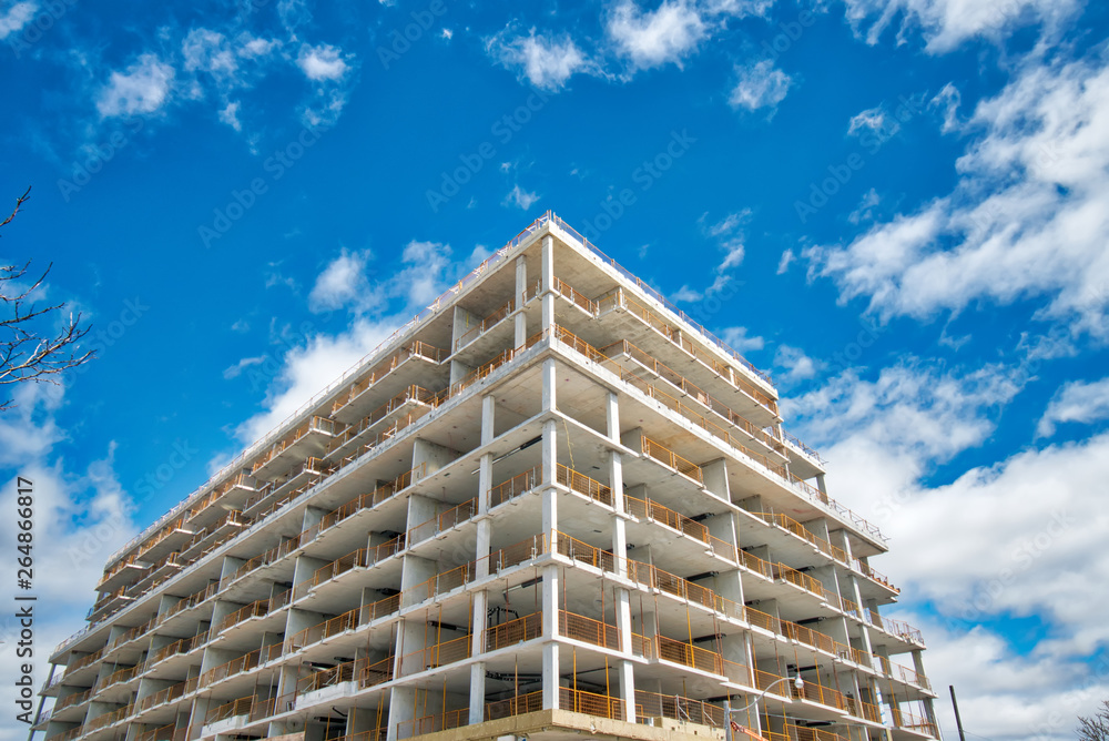 Construction of the luxury condominium in the heart of а city downtown at a premium location Construction of the luxury condominium in the heart of а city downtown at a premium location