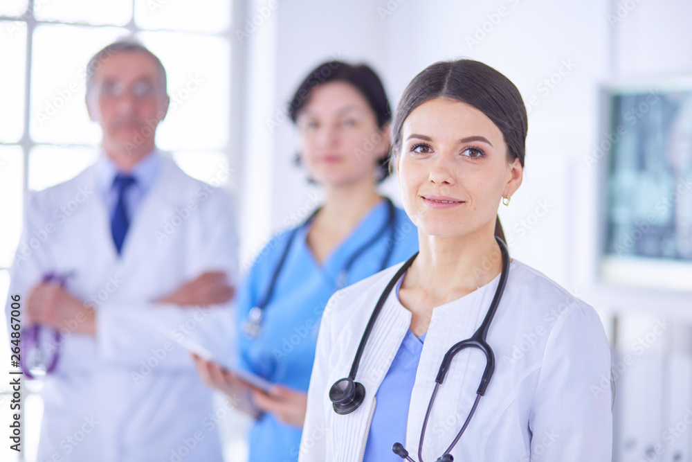 Group of doctors and nurses standing in the hospital Accident and Emergency department Group of doctors and nurses standing in the hospital Accident and Emergency department