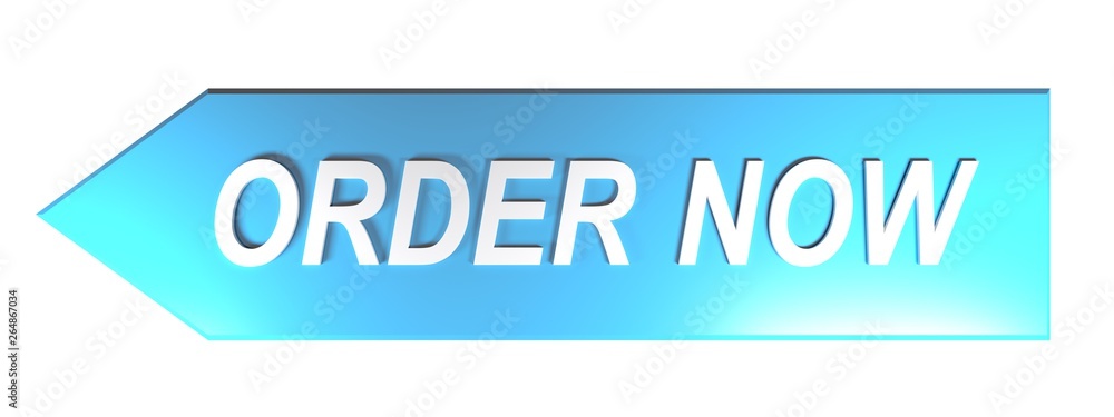 ORDER NOW on blue arrow - 3D rendering ORDER NOW on blue arrow - 3D rendering