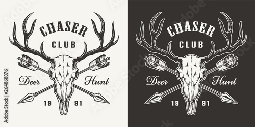 Hunting monochrome logotype
