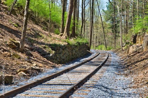 New Rail Road Track on 1830's Right of Way with Stone Wall