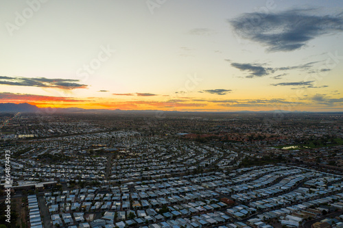 Aerial photo of Mesa Arizona retirement communities motor homes trailer parks