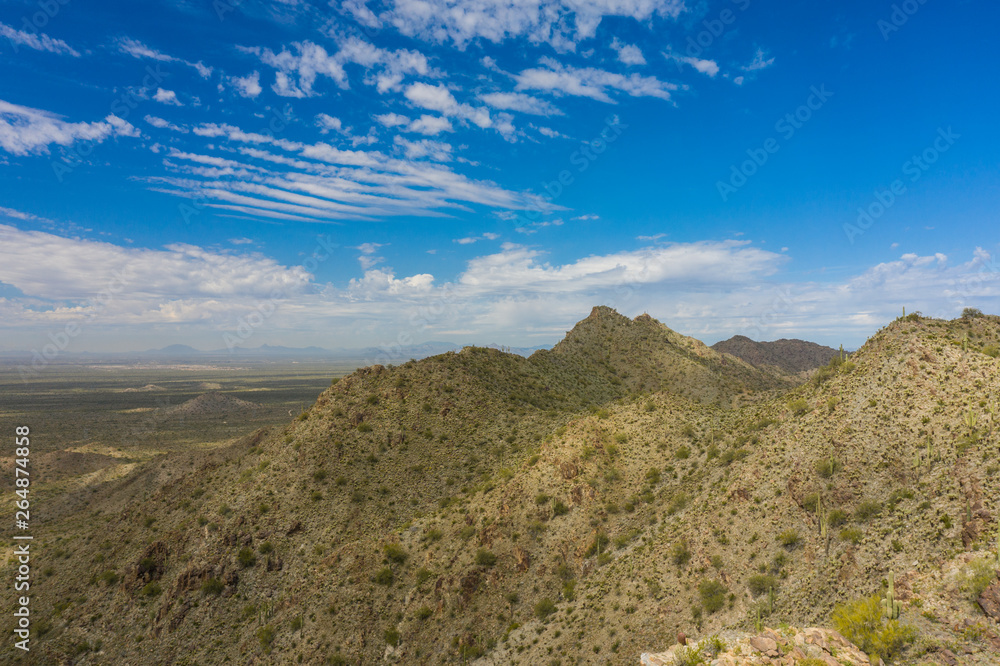 Aerial photo Arizona cactus mountain landscape