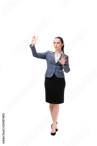 Young businesswoman isolated on white background 