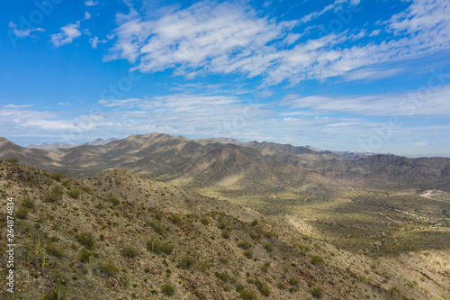 Aerial photo Arizona cactus mountain landscape