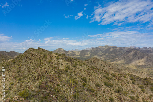 Aerial photo Arizona cactus mountain landscape