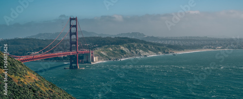 Golden Gate Bridge and  Presidio beaches, San Francisco, California, United States.