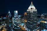 Aerial drone photo Downtown Atlanta GA at night