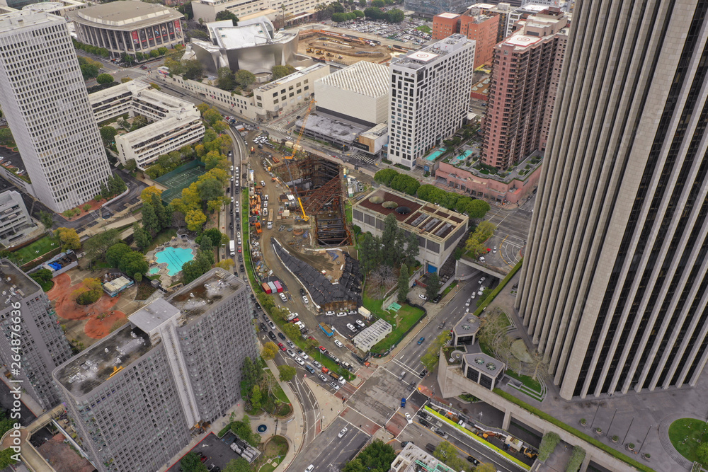 Fototapeta premium Aerial photo Downtown Los Angeles CA