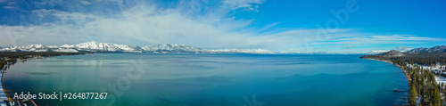 Aerial panorama Lake Tahoe CA