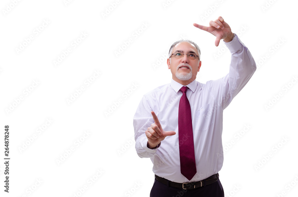 Aged businessman employee isolated on white Aged businessman employee isolated on white