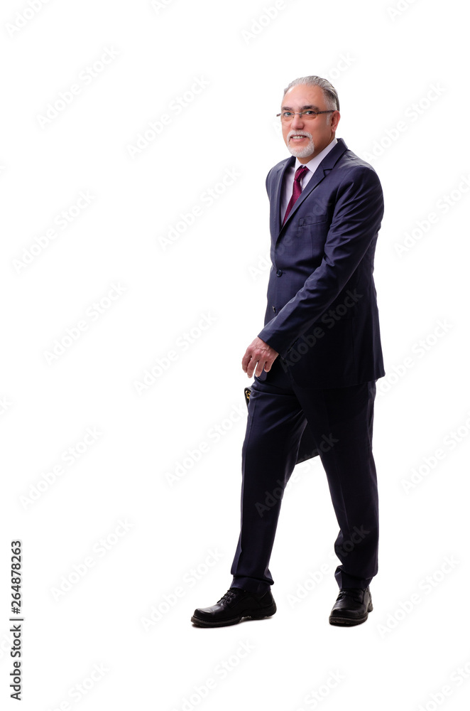 Aged businessman employee isolated on white Aged businessman employee isolated on white