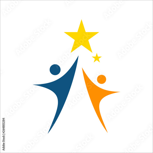 REACH OUT THE STAR SUCCESS LEADER LOGO DESIGN
