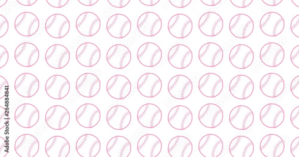 Pink softball background clip motion backdrop video in a seamless repeating loop. Black & white pink color baseball balls icon pattern background high definition motion video clip Pink softball background clip motion backdrop video in a seamless repeating loop. Black & white pink color baseball balls icon pattern background high definition motion video clip