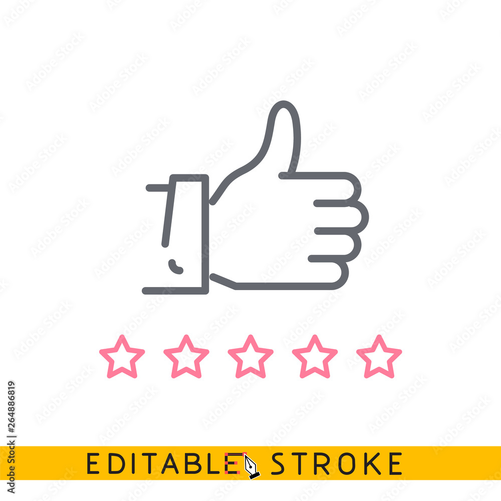 Review like Icon. Easy editable stroke line vector. Review like Icon. Easy editable stroke line vector.