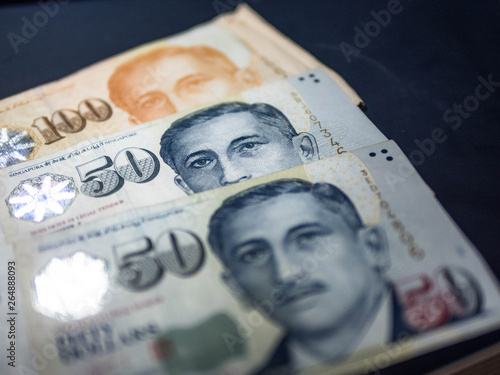 Canvas Print banknote singapore dollar