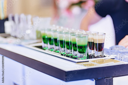 alcohol at celebrations in glasses and buffets