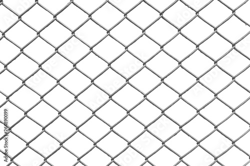 chain link fence with white background