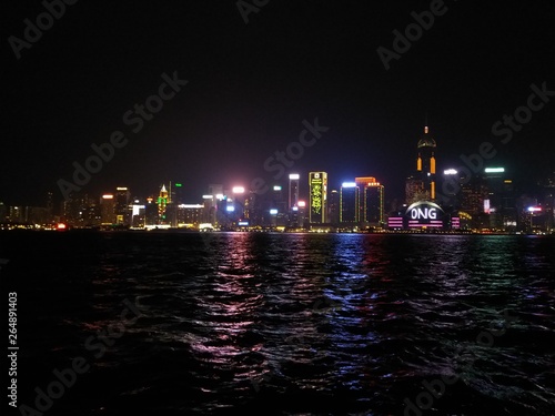 Canvas Print night view of hongkong