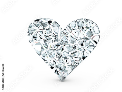 Broken glass heart symbol