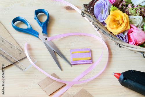 How to make a wrist corsage. Step by step, tutorial. photo