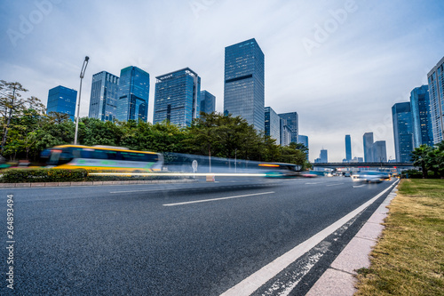 China Shenzhen modern architecture, motion blur car © hallojulie