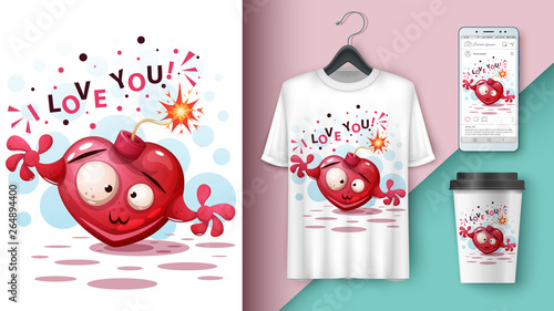 Cute heart - mockup for your idea