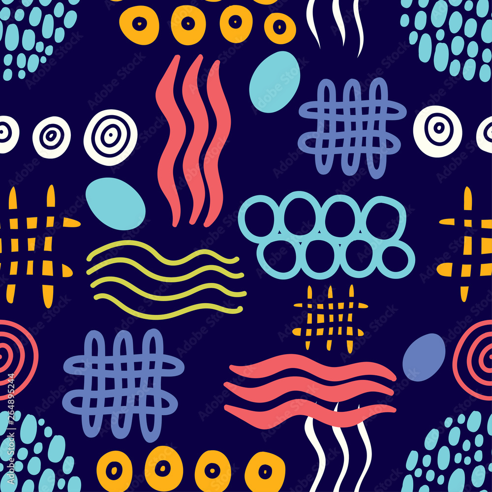 Abstract seamless doodle patterns on shabby background. Vector. Abstract seamless doodle patterns on shabby background. Vector.