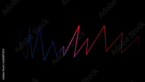Colorful speaking sound wave lines. Isolated on black background for music, sound or technology