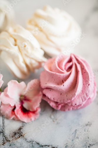 Wallpaper Mural Beautiful delicious dessert. Zephyr in the shape of flowers roses. Torontodigital.ca