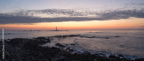 Panoramic view of Sunset at Phare de llle Vierge, France, Brittany, Department Finistere, Ile Vierge, Lighthouse photo