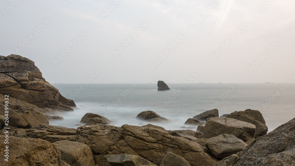 Coastline with rocks in Brittany, France, Brittany, Department Finistere