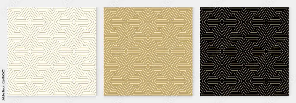 Fototapeta premium Background pattern seamless geometric diamond abstract gold luxury color vector.