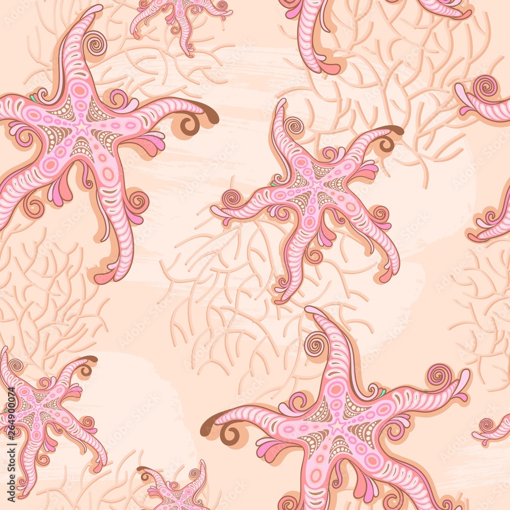 Pink Framingo starfish 美味しから and Shell.デコつけまつげ