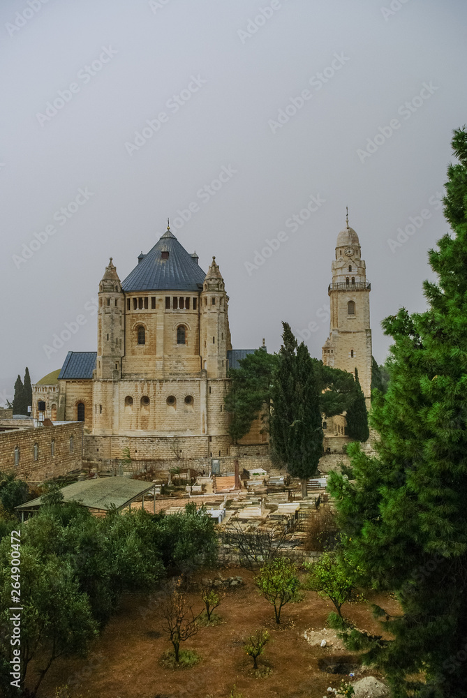 Franciscan monastery of dormition on mount Zion in Jerusalem, Israel