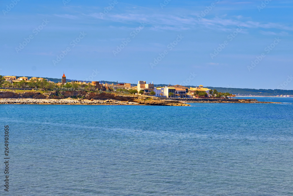 Seaside View Cityscape of Colonia De Sant Pere - Majorca - Spain