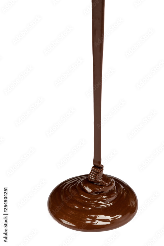 close up of melted chocolate or syrup on white background with clipping path close up of melted chocolate or syrup on white background with clipping path
