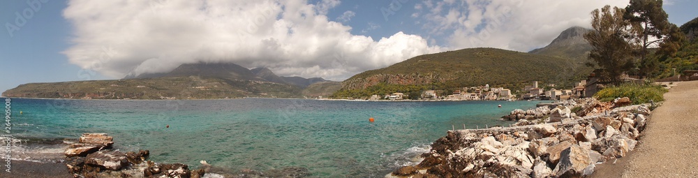 Panorama picture of the Limeni Bay in the Inner Mani. Peloponnese, Greece, South-east Europe. Panorama picture of the Limeni Bay in the Inner Mani. Peloponnese, Greece, South-east Europe.