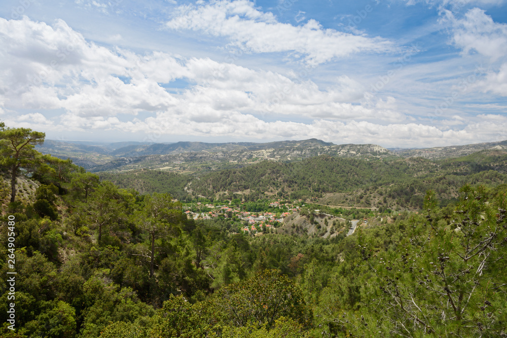 The view from the heights of the hills and mountains of the island of Cyprus
