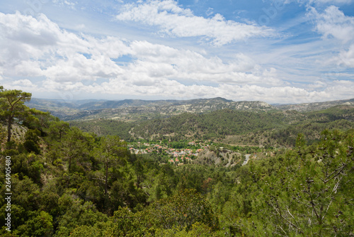 The view from the heights of the hills and mountains of the island of Cyprus
