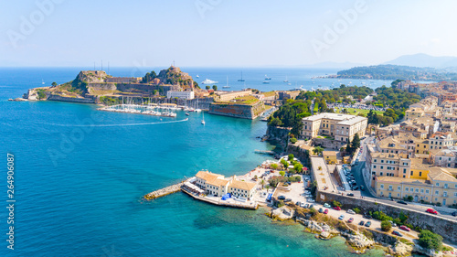 Panoramic view of Kerkyra  capital of Corfu island  Greece