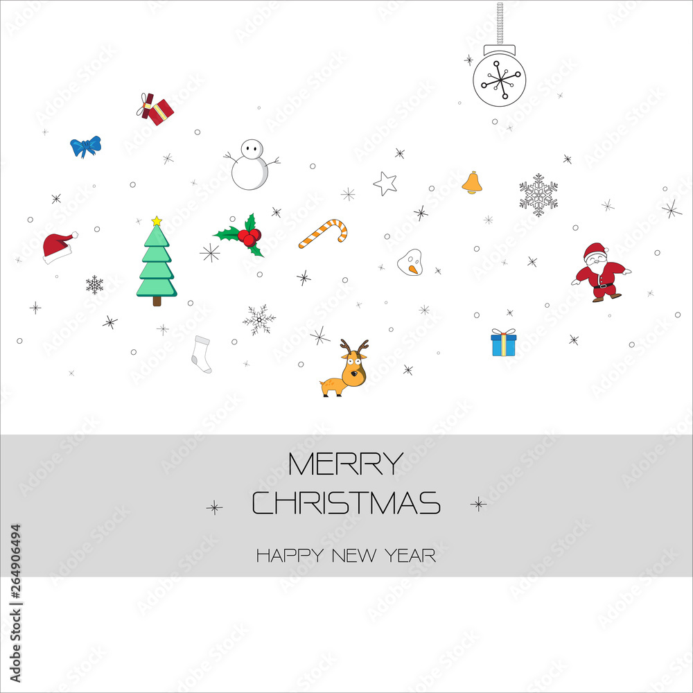 Vertor illustration christmas element icons with white background, flat symbol x'mas Vertor illustration christmas element icons with white background, flat symbol x'mas
