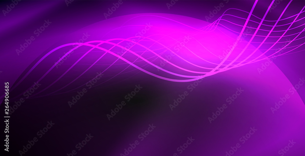 Glowing abstract wave on dark, shiny motion, magic space light. Techno abstract background Glowing abstract wave on dark, shiny motion, magic space light. Techno abstract background