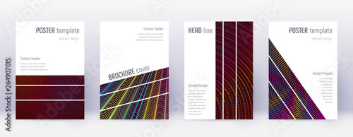 Geometric brochure design template set. Rainbow ab