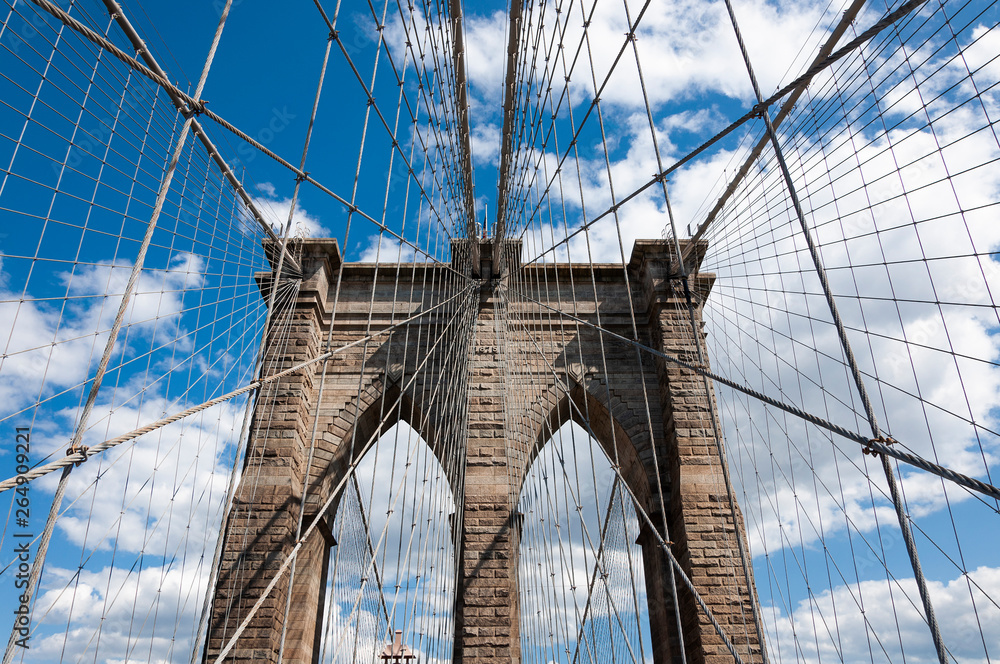 Obraz premium Detail of the Brooklyn Bridge in New York City, USA.