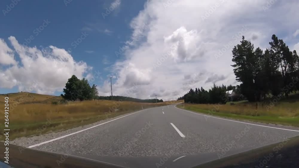Drive POV view of Canterbury, New Zealand