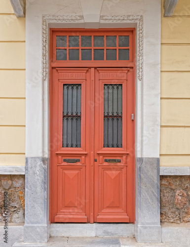 classic design house entrance wooden door © Dimitrios