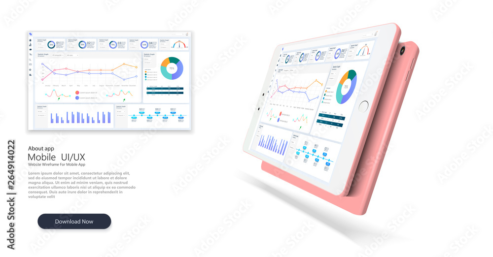 Web site template. Infographic dashboard template with flat design graphs and charts. Processing and analysis of data. Financial growth.Success business symbol. Business dashboard. Financial diagram Web site template. Infographic dashboard template with flat design graphs and charts. Processing and analysis of data. Financial growth.Success business symbol. Business dashboard. Financial diagram