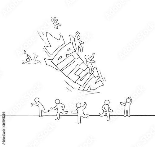  little people and falling word Bitcoin