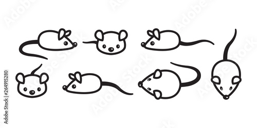 rat mouse vector icon cat kitten logo character cartoon symbol illustration